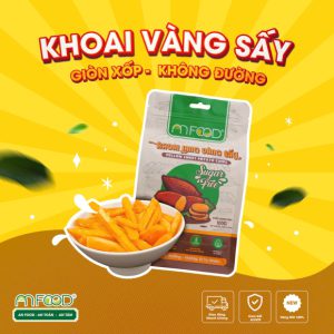 Khoai Lang Vàng Sấy An Food phiên bản Cao Cấp Không đường nguyên miếng giòn rụm